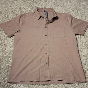 Vuori Short Sleeve Button Down Zion Rose Water Lily V184